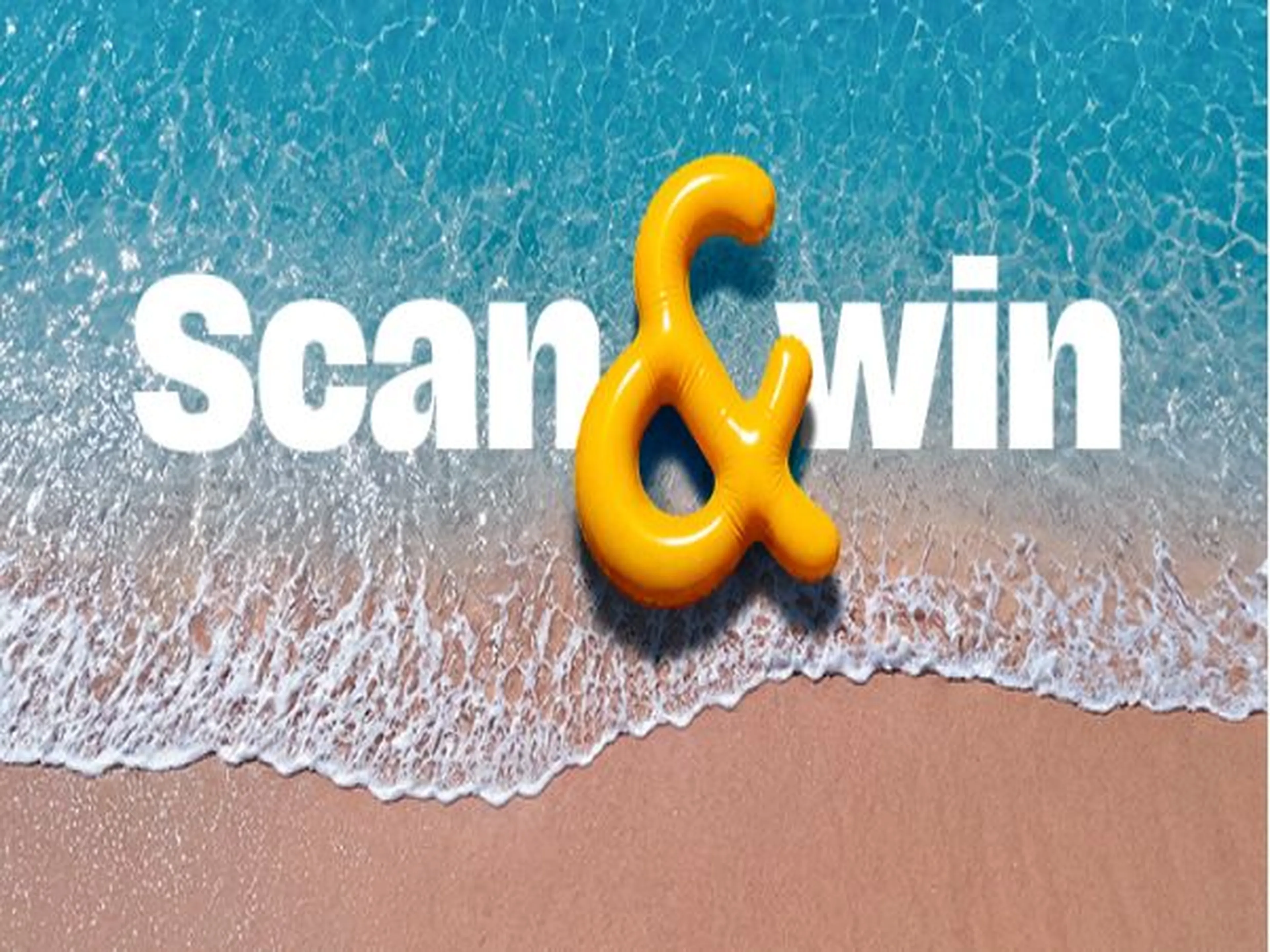 Scan & Win campagne met strand als achtergrond