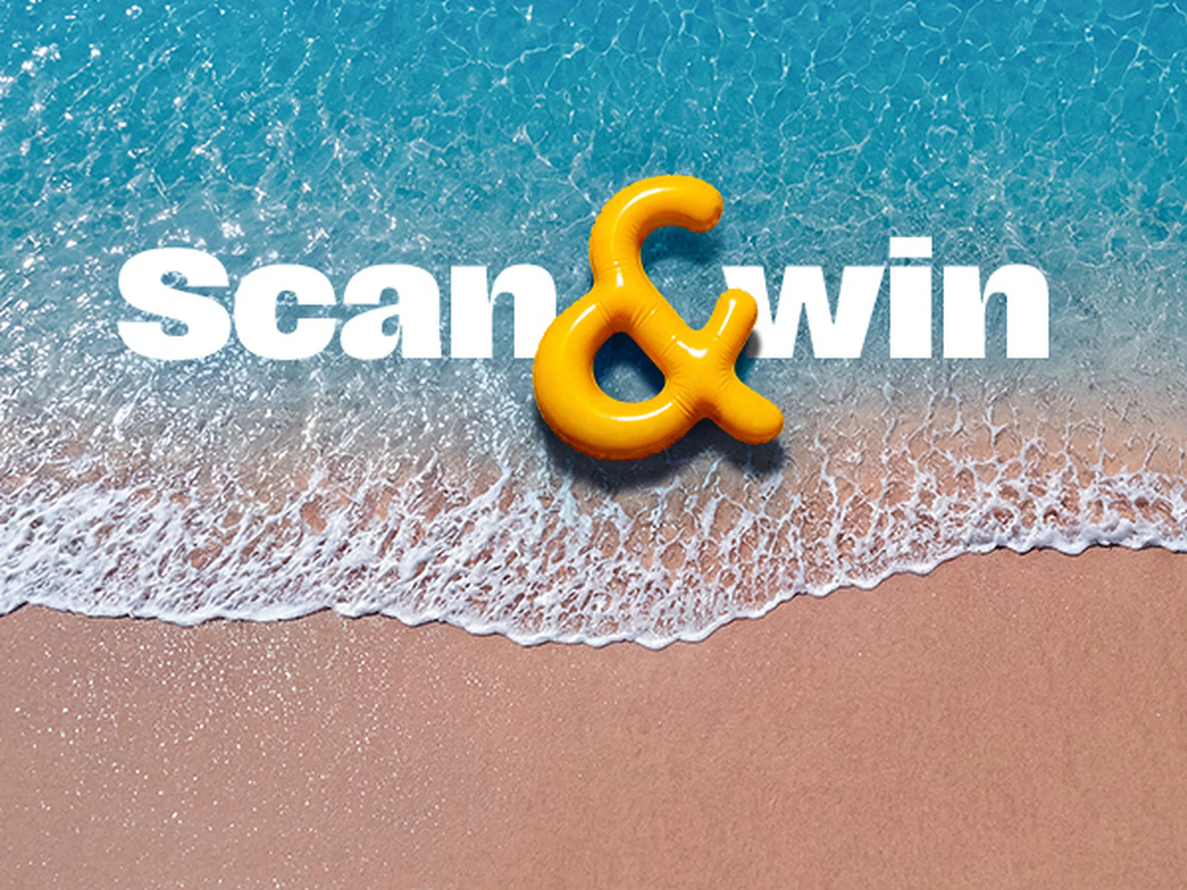 Scan & Win campagne met strand als achtergrond